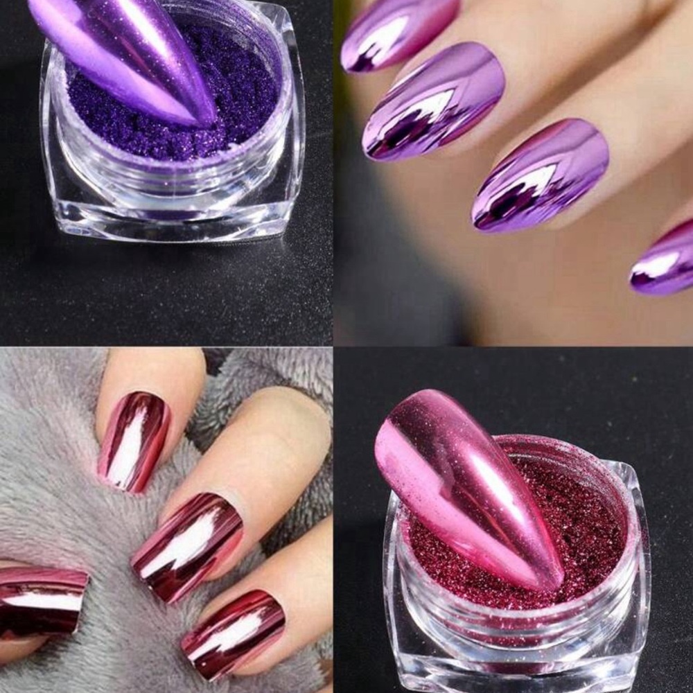 23 Boxes/Set Y2K style Magic Mirror Powder Metal Chrome Mirror Nail Glitter - Picture 4 of 7